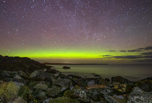 The northern lights from Staffin beach.